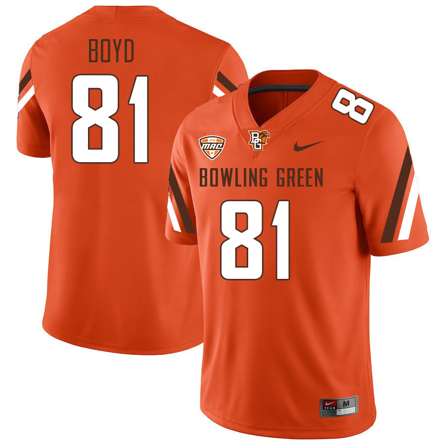 Bowling Green Falcons #81 Elijah Boyd College Football Jerseys Stitched-Orange